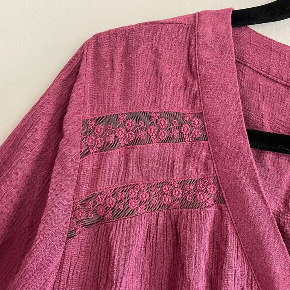 Lane Bryant Women's Long Sleeve Button V-Neck Floral Lace Top Plus Size 18/20 - Picture 4 of 10